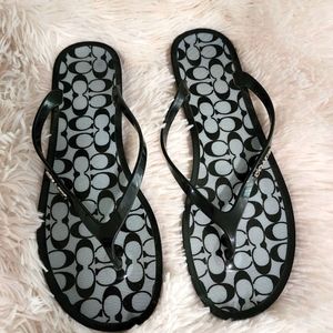 Coach plastic flip flops
